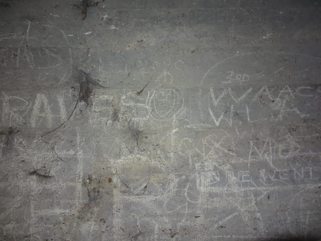 36 MU Snodland graffiti inside an access tunnel.
